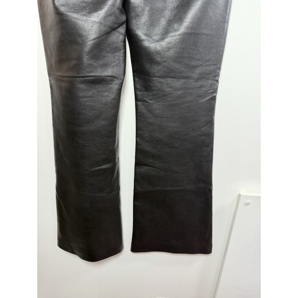 Wilfred Women’s Black Leather Flared Dress Pants Flat Front Pockets Size 6 - Picture 10 of 15